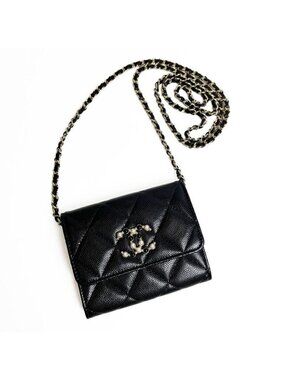 Chanel Quilted Chain Wallet Mini CC Logo